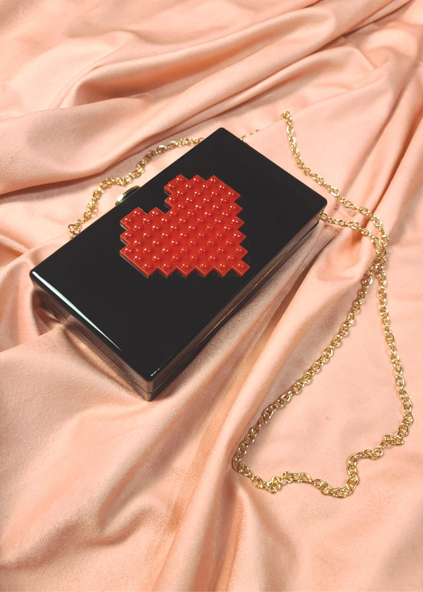 Red and black clutch hot sale