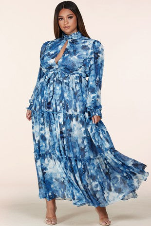 When Oceans Rise Blue Maxi Dress - XL to 3X 2X